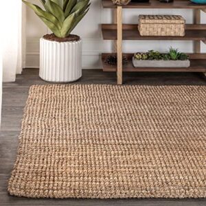 JONATHAN Y Pata Hand Woven Chunky Jute Natural 8 ft. x 10 ft. Area-Rug, Farmhouse, Easy-Cleaning, for Bedroom, Kitchen, Living Room,NRF102A-8