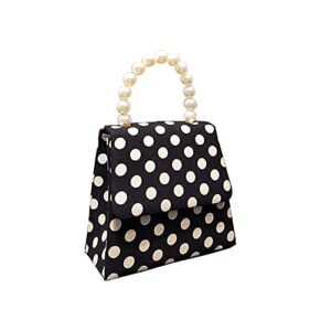 mellshy women polka dot tote bag top handle bag shoulder bag crossbody bag (black)