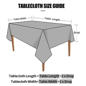 smiry Waterproof Vinyl Tablecloth, Rectangle Heavy Duty Table Cloth, Wipeable Table Cover for Kitchen and Dining Room (Beige, 60" X 84")