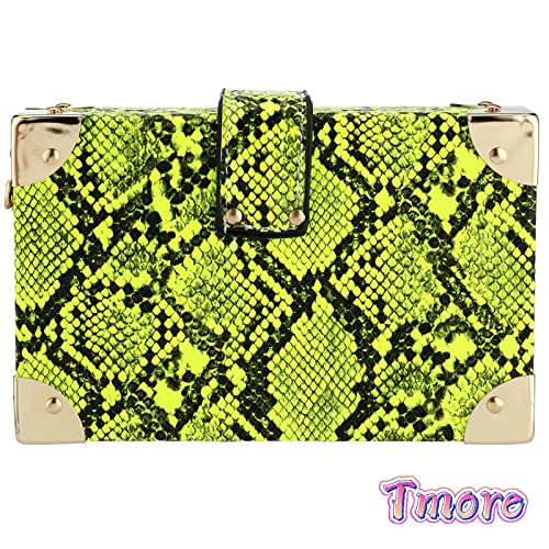 Tmore Womens Snakeskin Clutch Purses Handbag Ladies PU Leather Evening Crossbody Purse Shoulder Bags with Chain