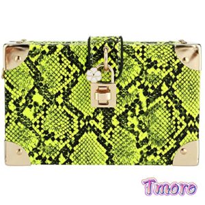 Tmore Womens Snakeskin Clutch Purses Handbag Ladies PU Leather Evening Crossbody Purse Shoulder Bags with Chain