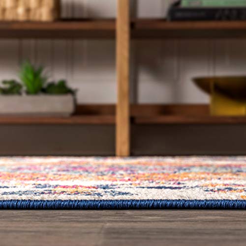 JONATHAN Y Bohemian Flair Boho Vintage Medallion Area-Rug 5' 3" x 7' 7" Blue/Multi (BMF106A-5)