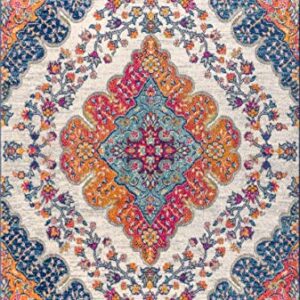 JONATHAN Y Bohemian Flair Boho Vintage Medallion Area-Rug 5' 3" x 7' 7" Blue/Multi (BMF106A-5)