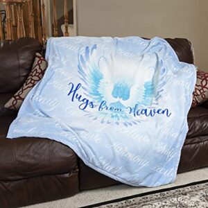 hugs from heaven velvet luxury throw blanket 50×60 soft sentiments blue