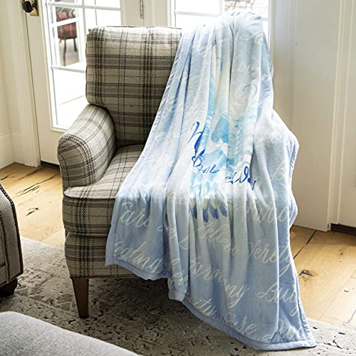 Hugs from Heaven Velvet Luxury Throw Blanket 50x60 Soft Sentiments Blue