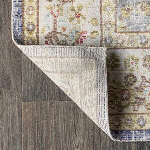 JONATHAN Y MDP304B-8 Alba Modern Faded Peshawar Indoor Area-Rug Vintage Glam Bohemian Easy-Cleaning Bedroom Kitchen Living Room Non Shedding, 8 ft x 10 ft, Grey