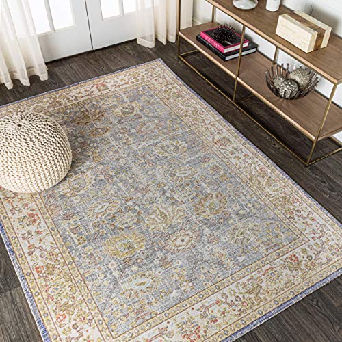 JONATHAN Y MDP304B-8 Alba Modern Faded Peshawar Indoor Area-Rug Vintage Glam Bohemian Easy-Cleaning Bedroom Kitchen Living Room Non Shedding, 8 ft x 10 ft, Grey