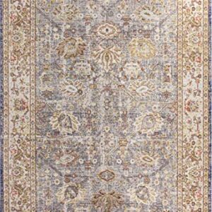 JONATHAN Y MDP304B-8 Alba Modern Faded Peshawar Indoor Area-Rug Vintage Glam Bohemian Easy-Cleaning Bedroom Kitchen Living Room Non Shedding, 8 ft x 10 ft, Grey