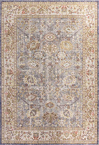 JONATHAN Y MDP304B-8 Alba Modern Faded Peshawar Indoor Area-Rug Vintage Glam Bohemian Easy-Cleaning Bedroom Kitchen Living Room Non Shedding, 8 ft x 10 ft, Grey