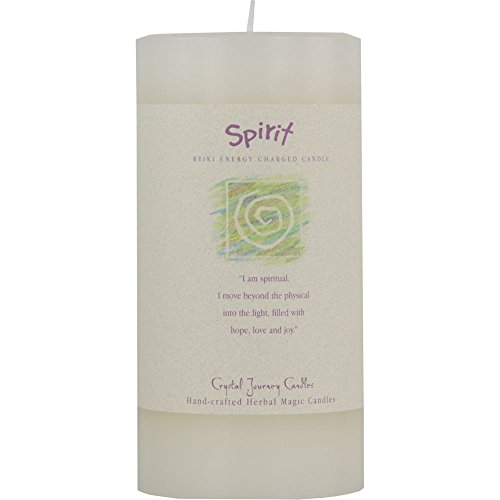 6" X 3" Crystal Journey Herbal Magic Reiki Charged Pillar Candle - Spirit