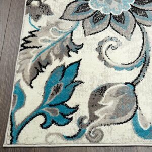 Home Dynamix Boho Odesa Area Rug 7'9"x10'2", Ikat Ivory/Blue