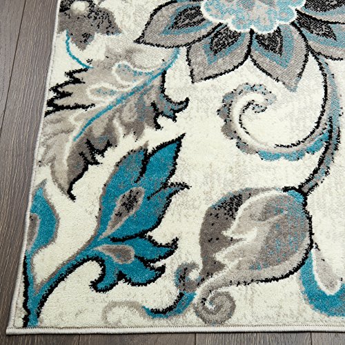 Home Dynamix Boho Odesa Area Rug 7'9"x10'2", Ikat Ivory/Blue