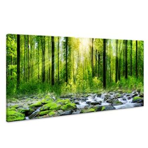 canvas art decor morning sunrise green trees landscape sunshine over forest photograph printed on canvas for home wall decoration wall art for living room mural print artwork natural picture