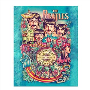 the beatles- music poster print”sgt. peppers lonely hearts club band”- 8 x 10 wall print- ready to frame- vintage song poster. home decor-studio-bar-dorm-man cave decor. perfect for all beatles fans.
