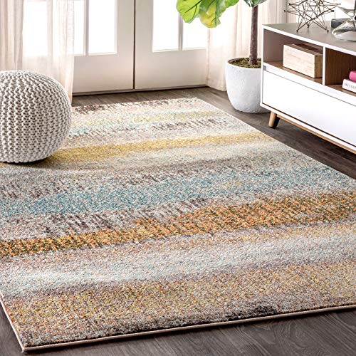 JONATHAN Y CTP105A-5 Contemporary POP Modern Abstract Vintage Indoor Area-Rug Bohemian Easy-Cleaning High Traffic Bedroom Kitchen Living Room Non Shedding, 5 X 8, Cream/Yellow