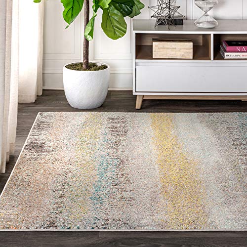 JONATHAN Y CTP105A-5 Contemporary POP Modern Abstract Vintage Indoor Area-Rug Bohemian Easy-Cleaning High Traffic Bedroom Kitchen Living Room Non Shedding, 5 X 8, Cream/Yellow