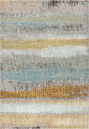 JONATHAN Y CTP105A-5 Contemporary POP Modern Abstract Vintage Indoor Area-Rug Bohemian Easy-Cleaning High Traffic Bedroom Kitchen Living Room Non Shedding, 5 X 8, Cream/Yellow