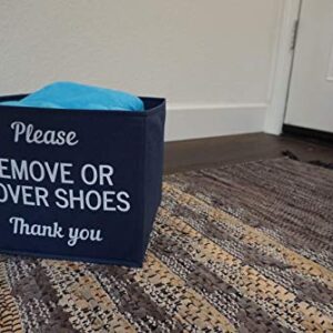 RE GOODS Shoe Covers Box - Real Estate Agent Supplies, Disposable Shoe Bootie Holder For Realtor Listings and Open Houses | Please Cover or Remove Shoes Bin