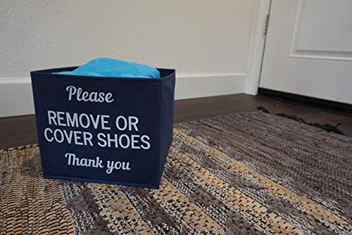 RE GOODS Shoe Covers Box - Real Estate Agent Supplies, Disposable Shoe Bootie Holder For Realtor Listings and Open Houses | Please Cover or Remove Shoes Bin