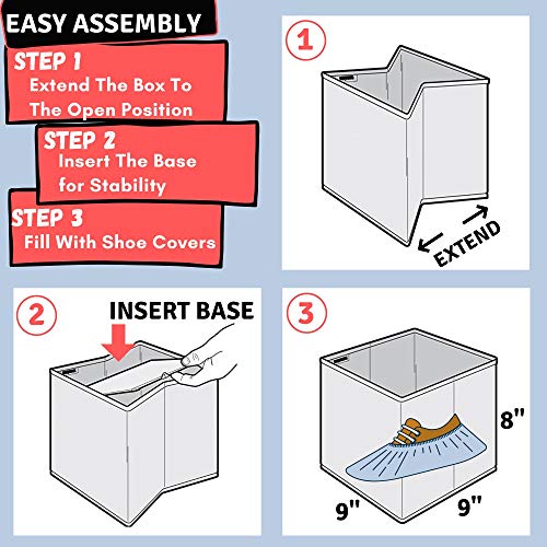 RE GOODS Shoe Covers Box - Real Estate Agent Supplies, Disposable Shoe Bootie Holder For Realtor Listings and Open Houses | Please Cover or Remove Shoes Bin