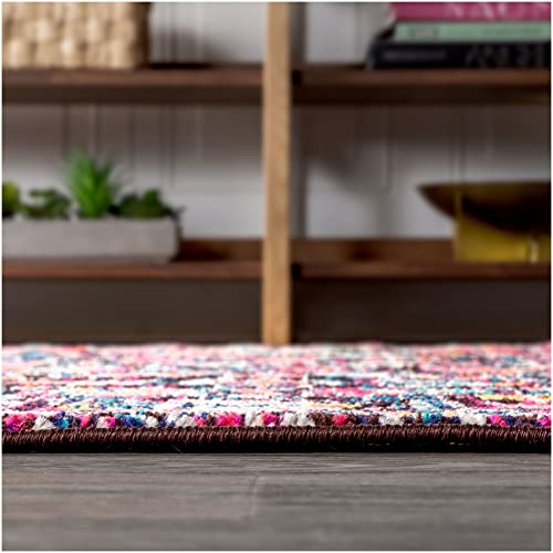 JONATHAN Y MDP200A-28 Modern Persian Boho Floral Bohemian Vintage Country Indoor Area-Rug Country Easy-Cleaning Bedroom Kitchen Living Room Non Shedding, 2 ft x 8 ft, Multi,Purple
