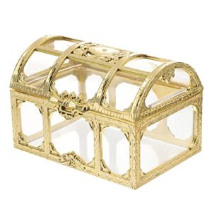 nuobesty treasure chest pirate keepsake jewelry box small transparent vintage decorative metal box for kids birthday pirate party favors