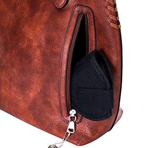 Lady Conceal Concealed Carry Purse - Riley Scoop-Top Tote (Mahogany)