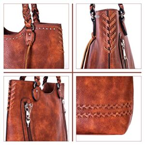 Lady Conceal Concealed Carry Purse - Riley Scoop-Top Tote (Mahogany)