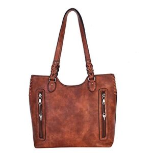 Lady Conceal Concealed Carry Purse - Riley Scoop-Top Tote (Mahogany)