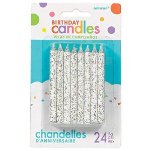amscan large 3.25″ white spiral candle sets (24ct) party supplies, 3 1/4″