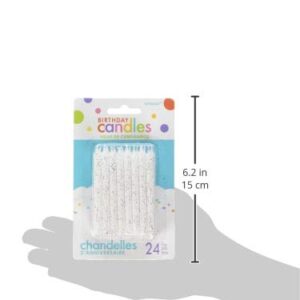 Amscan Large 3.25" White Spiral Candle Sets (24ct) Party Supplies, 3 1/4"