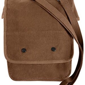 Rothco Canvas Map Case Shoulder Bag, Earth Brown, 12" x 8.5" x 4.5"