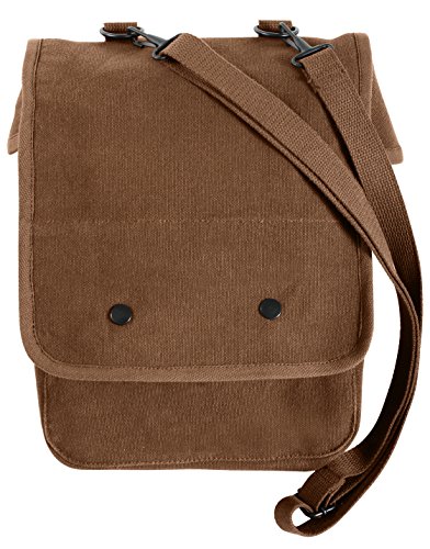 Rothco Canvas Map Case Shoulder Bag, Earth Brown, 12" x 8.5" x 4.5"