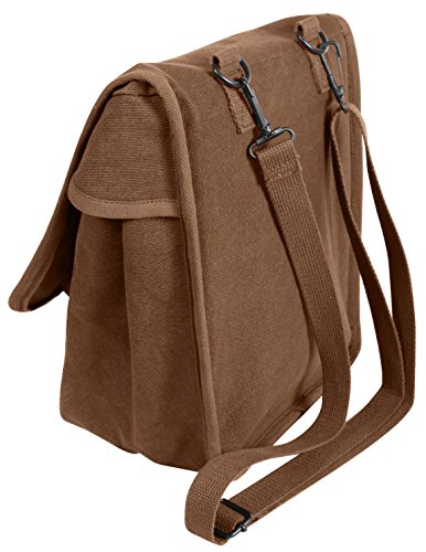 Rothco Canvas Map Case Shoulder Bag, Earth Brown, 12" x 8.5" x 4.5"