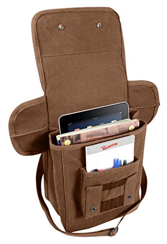 Rothco Canvas Map Case Shoulder Bag, Earth Brown, 12" x 8.5" x 4.5"