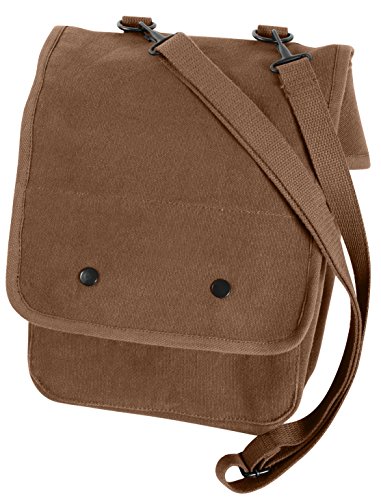 Rothco Canvas Map Case Shoulder Bag, Earth Brown, 12" x 8.5" x 4.5"