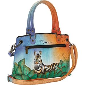 Anna by Anuschka womens Small Satchel Bag, Dragonfly Glass Painting, One Size US