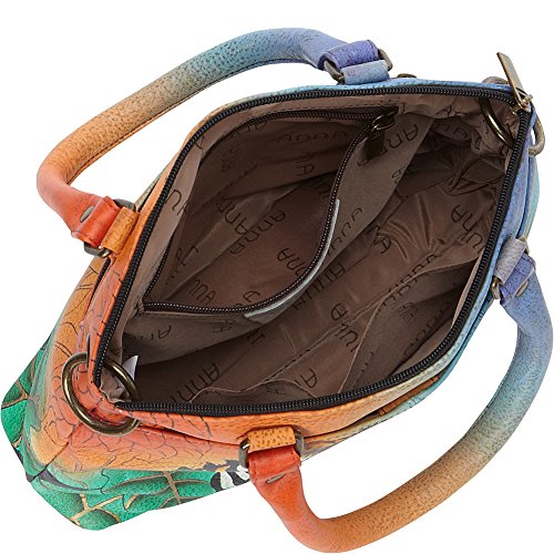 Anna by Anuschka womens Small Satchel Bag, Dragonfly Glass Painting, One Size US