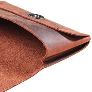 TXEsign Top Grain Genuine Leather Business Name Card Holder Case with Magnetic Closure (Reddish Brown)