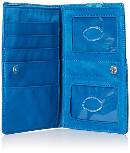 Big Skinny Women's Plus Size myPhone Bi-Fold Slim Wallet, Holds Up to 20 Cards, Ocean Blue