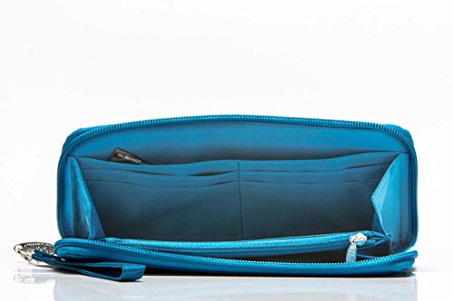Big Skinny Women's Panther Clutch Slim Wallet, Holds Up to 40 Cards, Ocean Blue