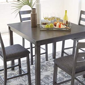 Signature Design by Ashley Bridson 5 Piece Counter Height Dining Room Set, Includes Table & 4 Bar Stools, Gray (Pack of 1)