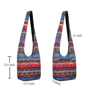 KARRESLY Bohemian Cotton Hippie Crossbody Bag Hobo Sling Bag Handmade Messenger Shoulder Bags(8-268)