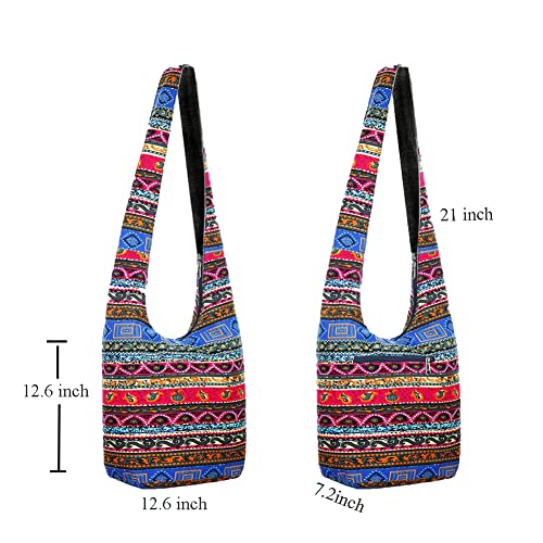 KARRESLY Bohemian Cotton Hippie Crossbody Bag Hobo Sling Bag Handmade Messenger Shoulder Bags(8-268)