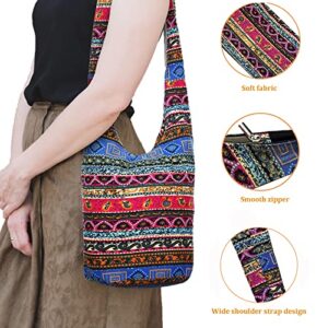 KARRESLY Bohemian Cotton Hippie Crossbody Bag Hobo Sling Bag Handmade Messenger Shoulder Bags(8-268)