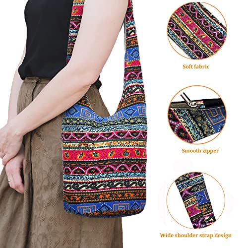 KARRESLY Bohemian Cotton Hippie Crossbody Bag Hobo Sling Bag Handmade Messenger Shoulder Bags(8-268)