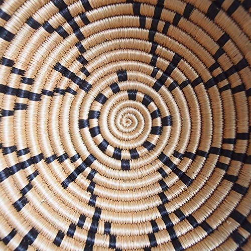 Small African Basket- Mugusa/Rwanda Basket/Woven Bowl/Sisal & Sweetgrass Basket/Tan, Black