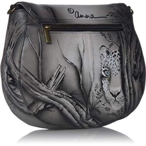 Anna by Anuschka womens Sling Flap Shoulder Bag, African Leopard, One Size US