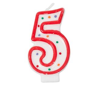 jacent polka dot number birthday candle cake topper – #5 candle