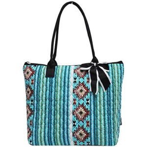 ngil quilted cotton medium tote bag 2018 spring collection (blue serape black)